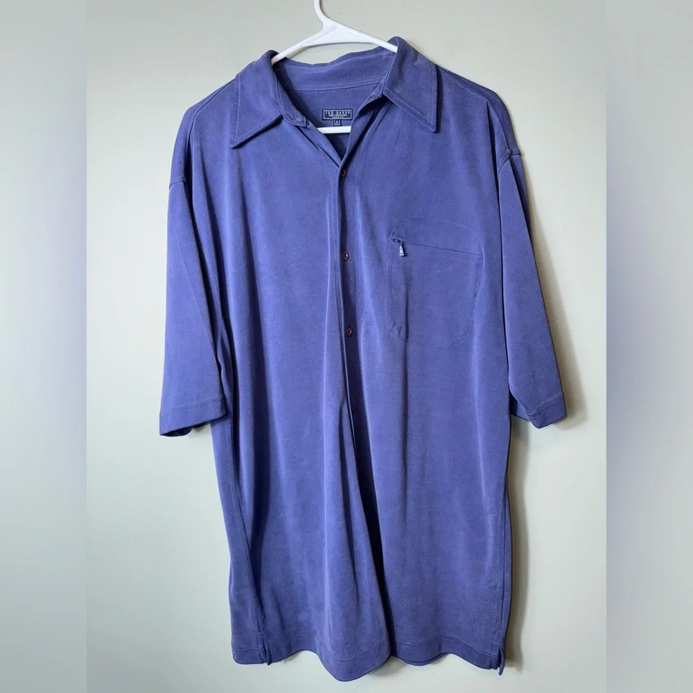 Ted Baker Men’s Vintage Style Button-Down Short Sleeve Blue Size 3 Medium